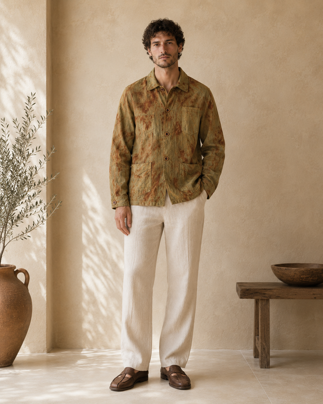 Men's Rust-Dyed Utility Jacket - Full Look