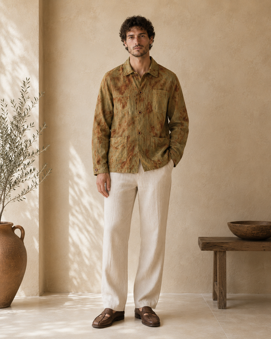 Men's Rust-Dyed Utility Jacket - Full Look
