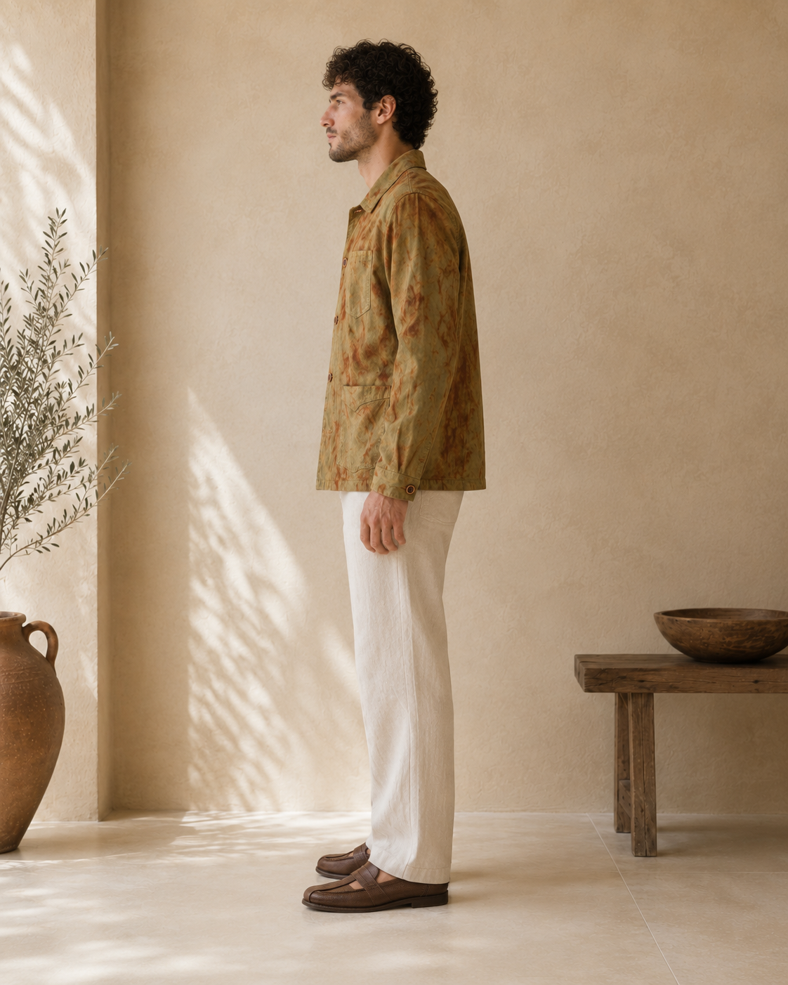 Men's Rust-Dyed Utility Jacket - Detail Collage
