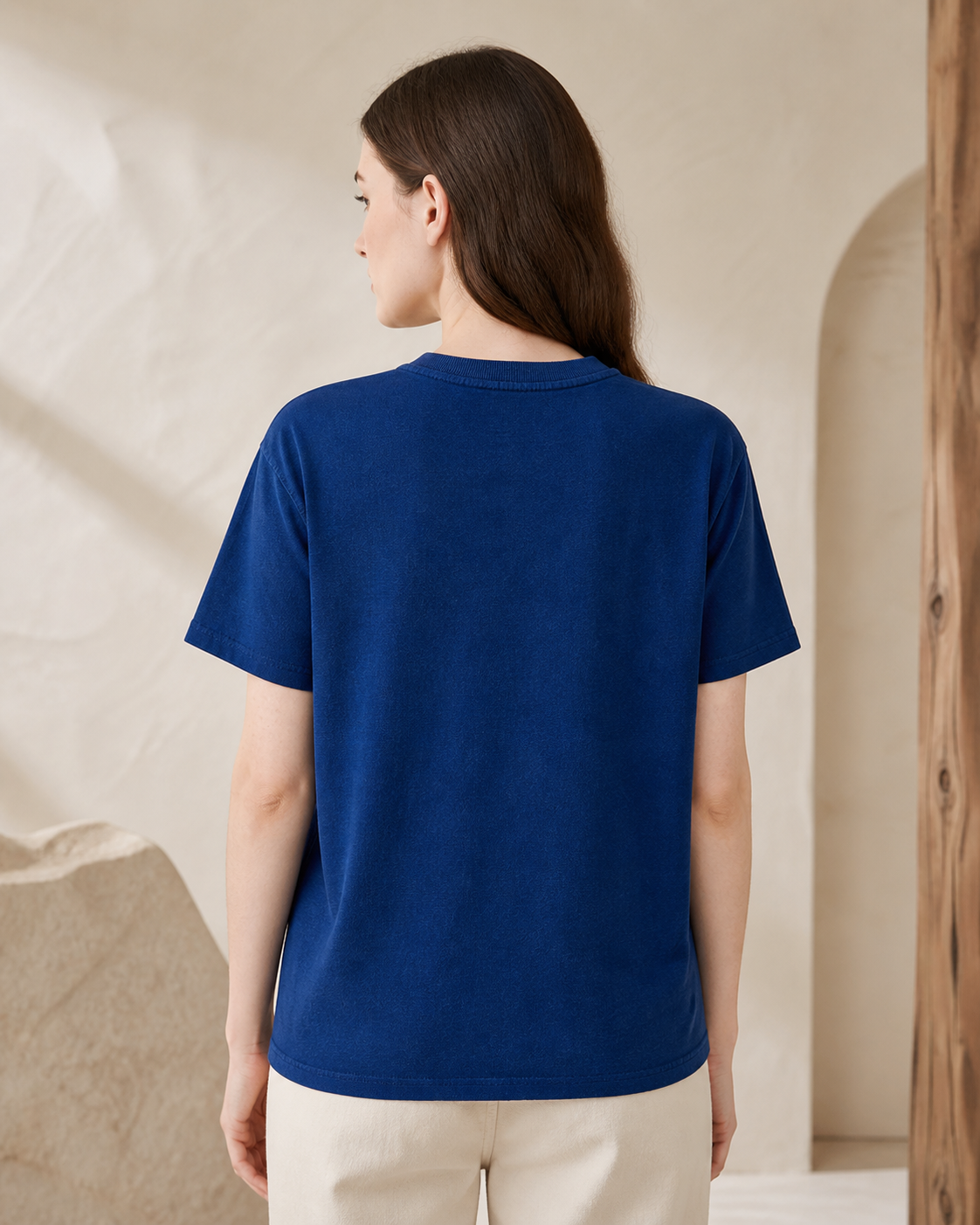 Indigo Henley Tee - Back View