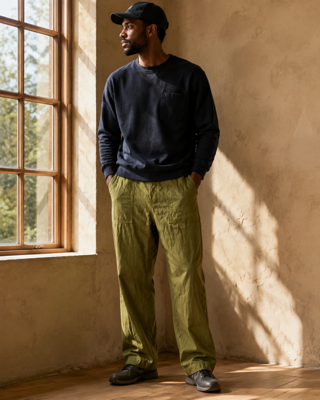 Olive Field Trouser - Lifestyle Window