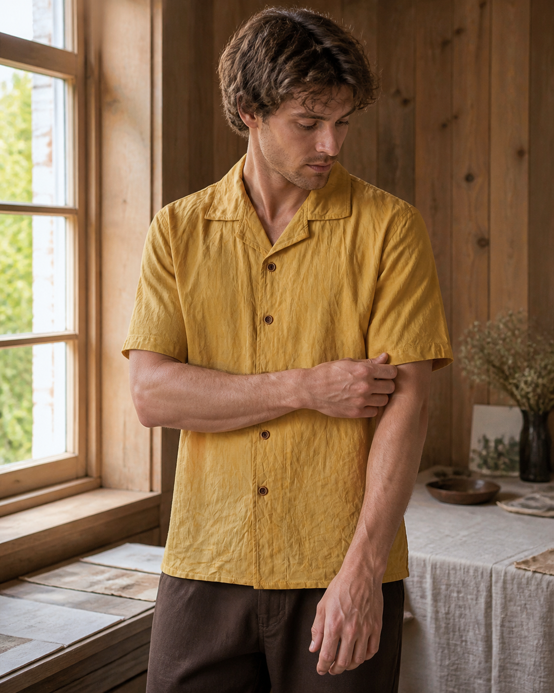 Cuban Collar Shirt Color 03 - Lifestyle Window