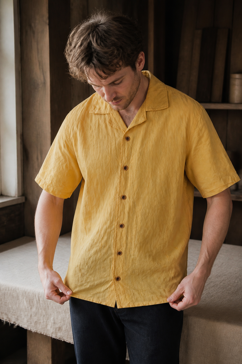 Cuban Collar Shirt Color 03 - Lifestyle Detail