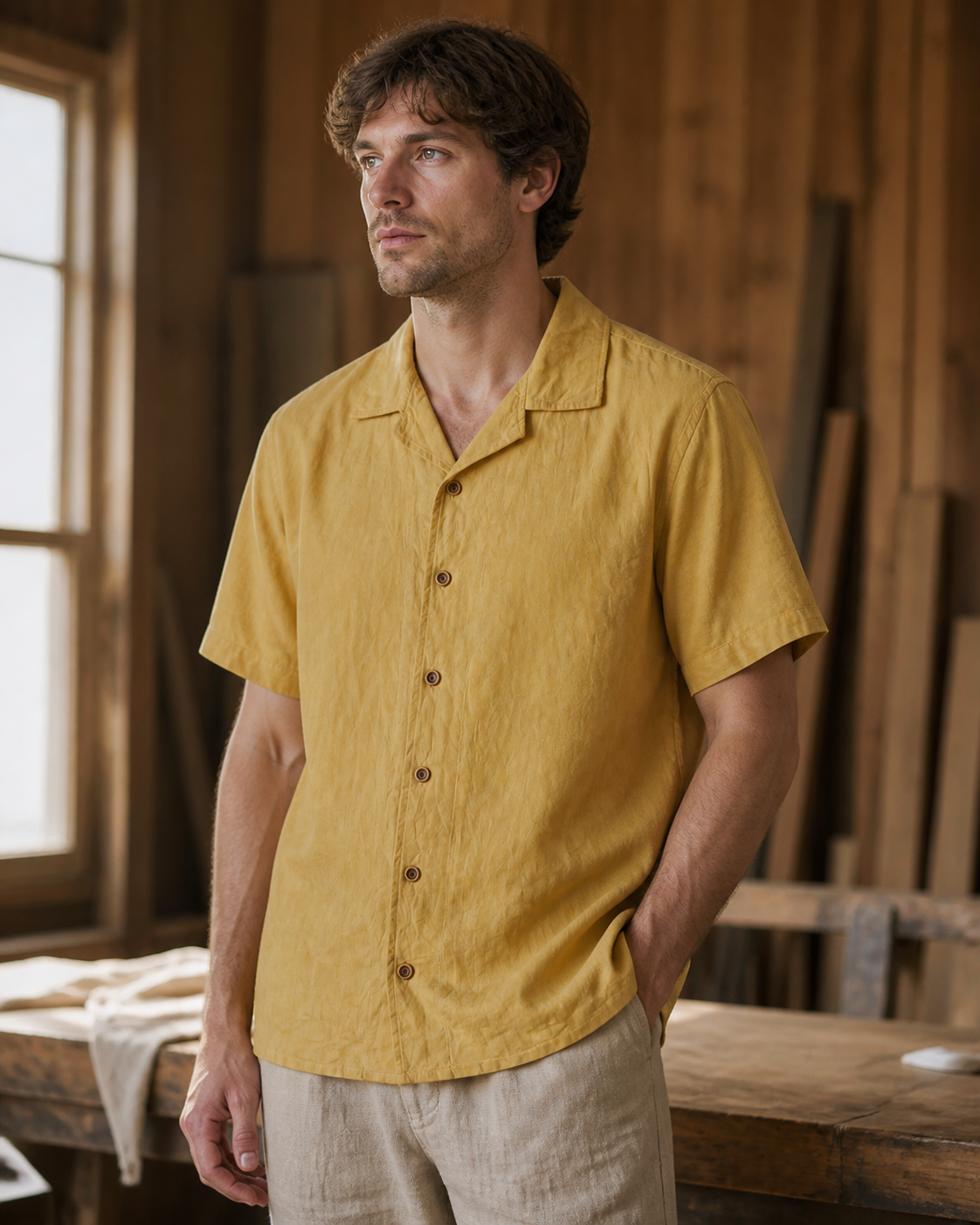 Cuban Collar Shirt Color 03 - Construction Detail