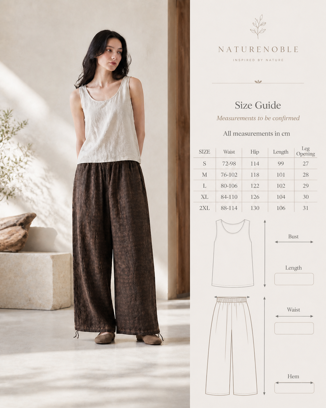 Persimmon Trouser - Size Guide