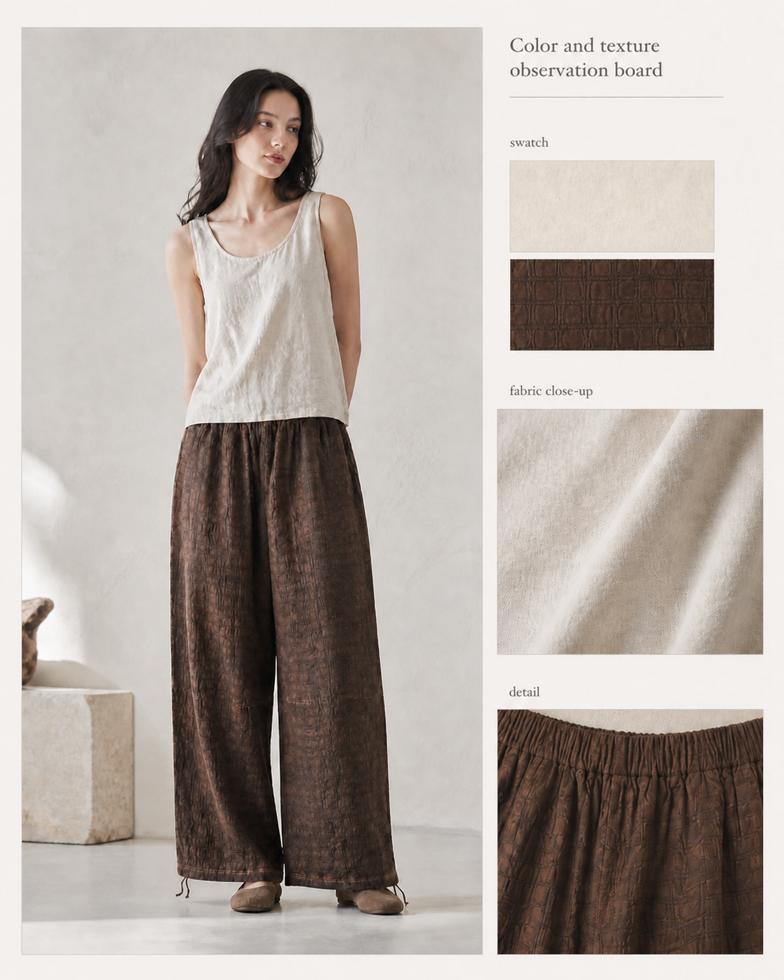 Persimmon Trouser - Color & Texture Board