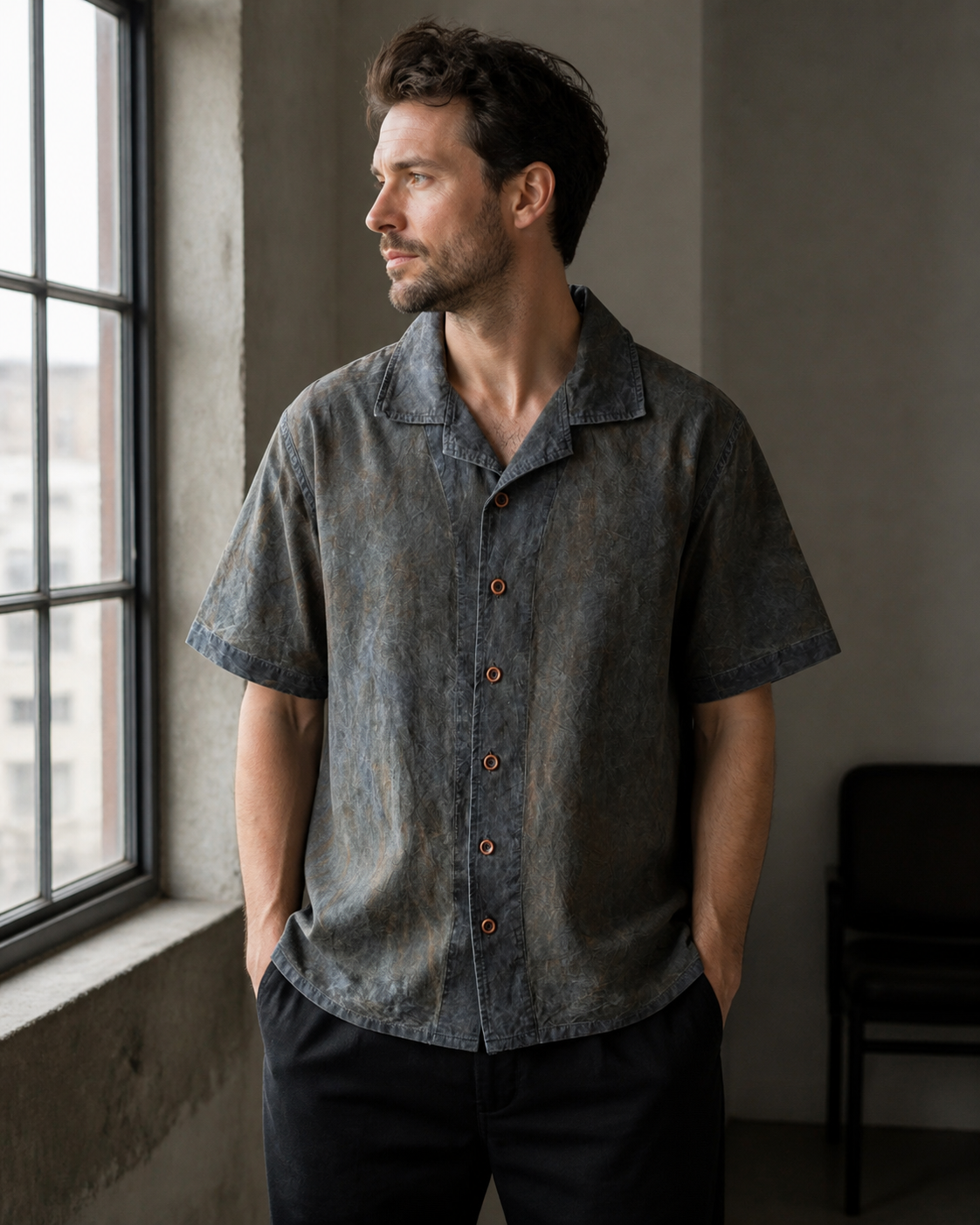 Persimmon Cuban Shirt Color 01 - Lifestyle Window
