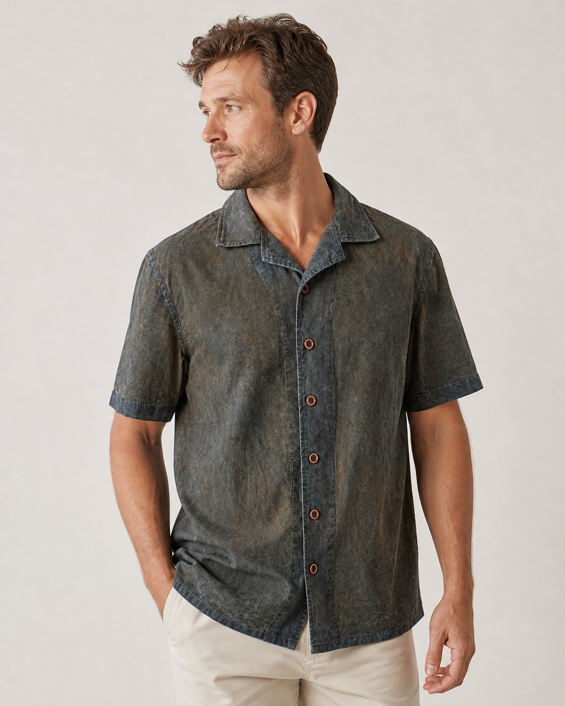 Persimmon Cuban Shirt Color 01 - Lifestyle Detail