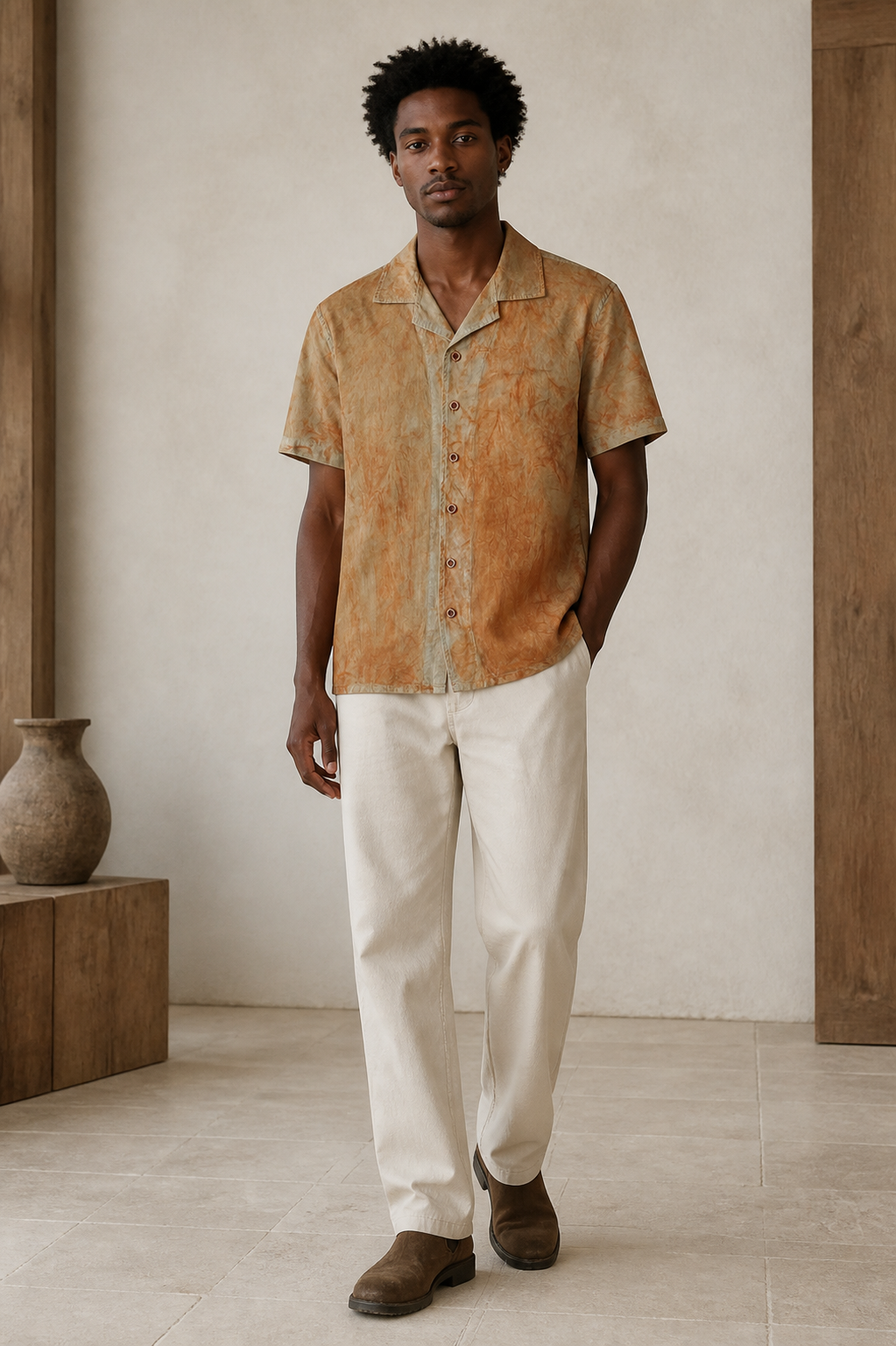 Persimmon Cuban Shirt Color 02 - Front