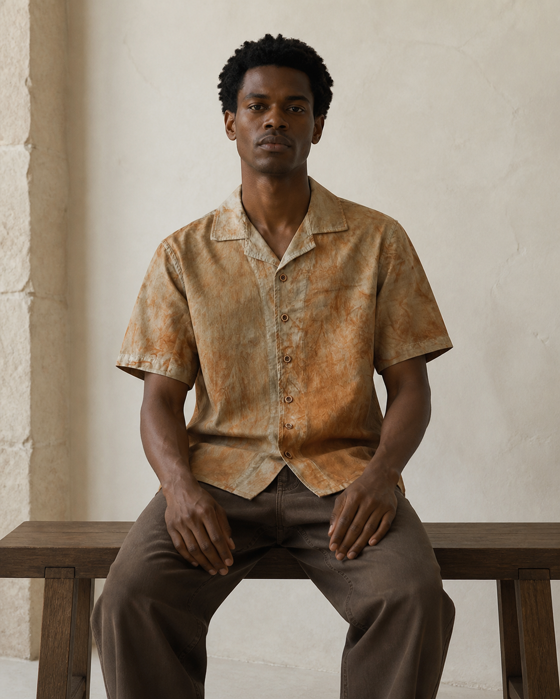 Persimmon Cuban Shirt Color 02 - Lifestyle Seated