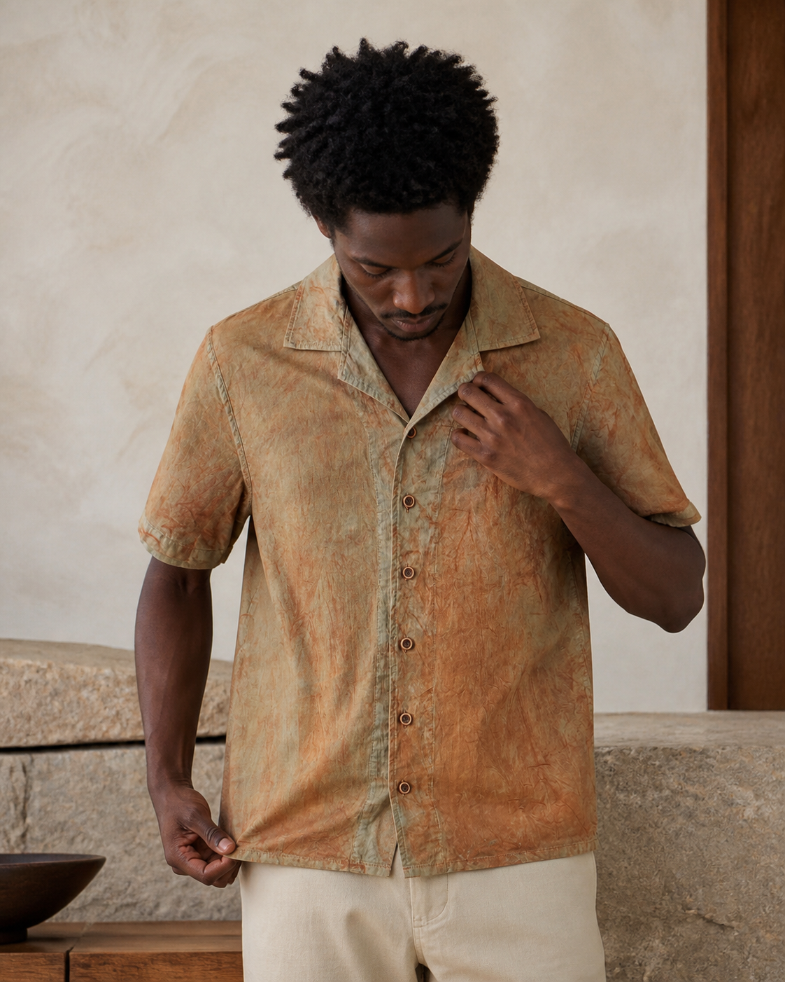 Persimmon Cuban Shirt Color 02 - Lifestyle Detail