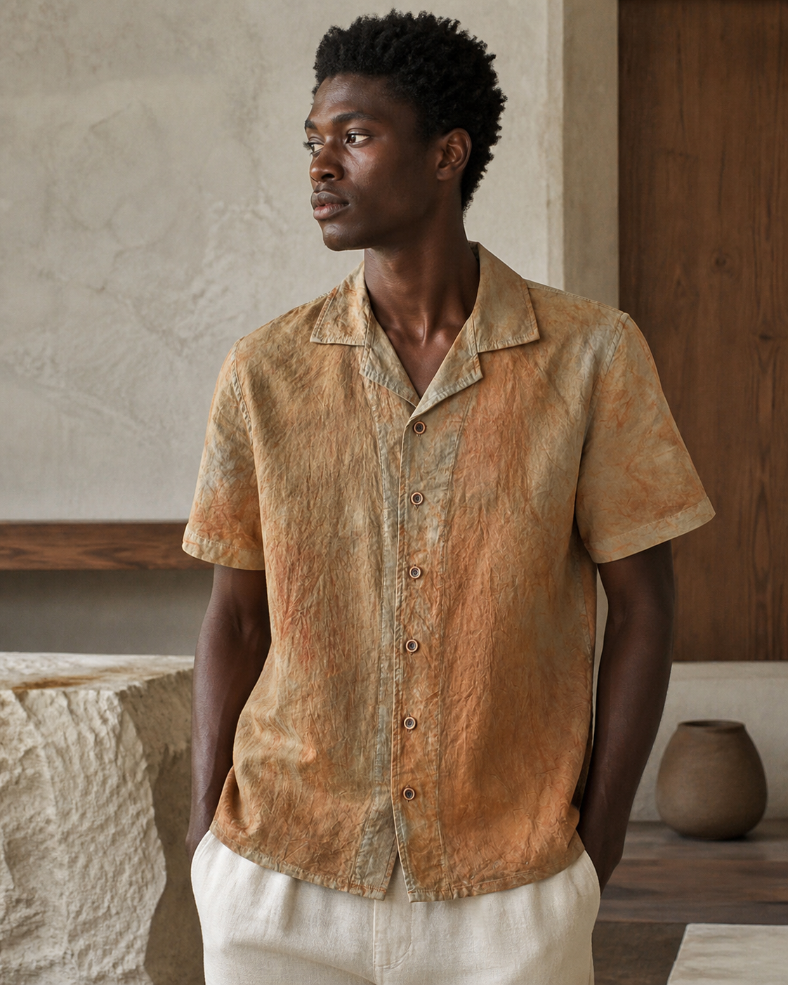 Persimmon Cuban Shirt Color 02 - Construction Detail
