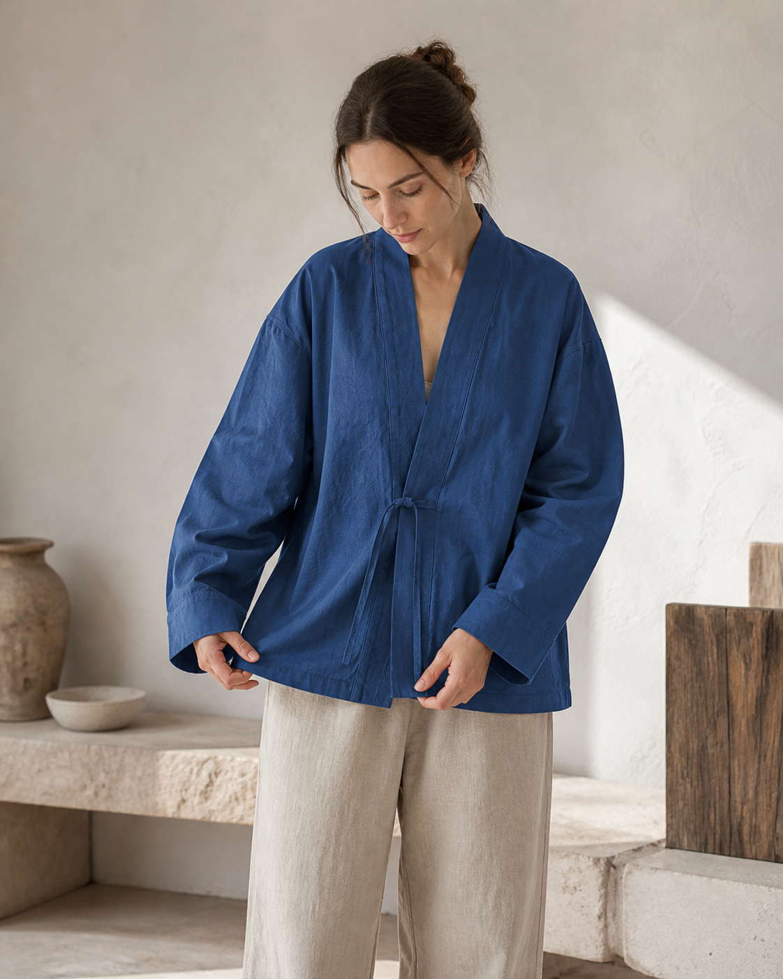 Indigo Noragi - Mid Indigo - Lifestyle Detail