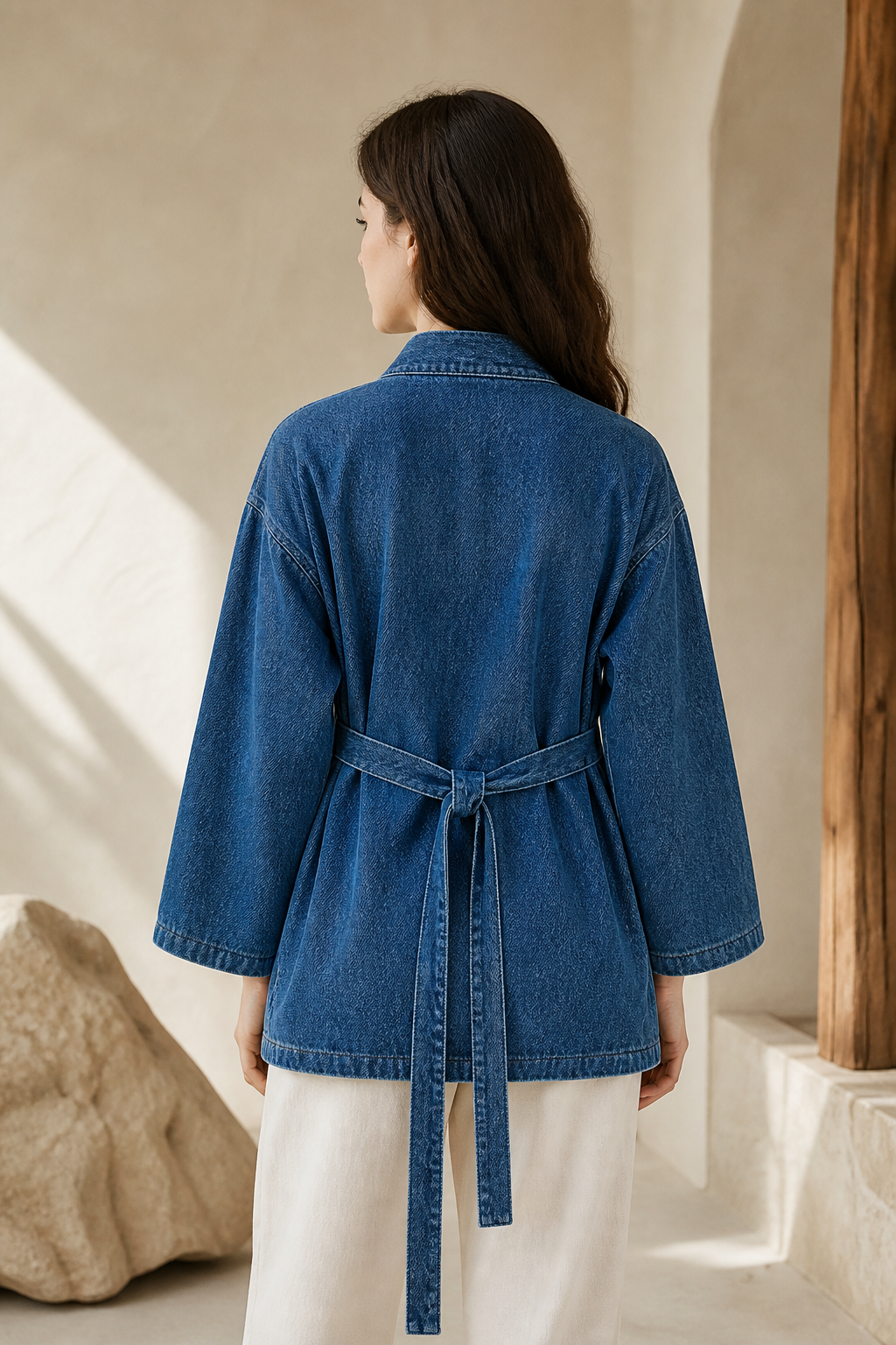 Indigo Denim Kendo Robe - Back View