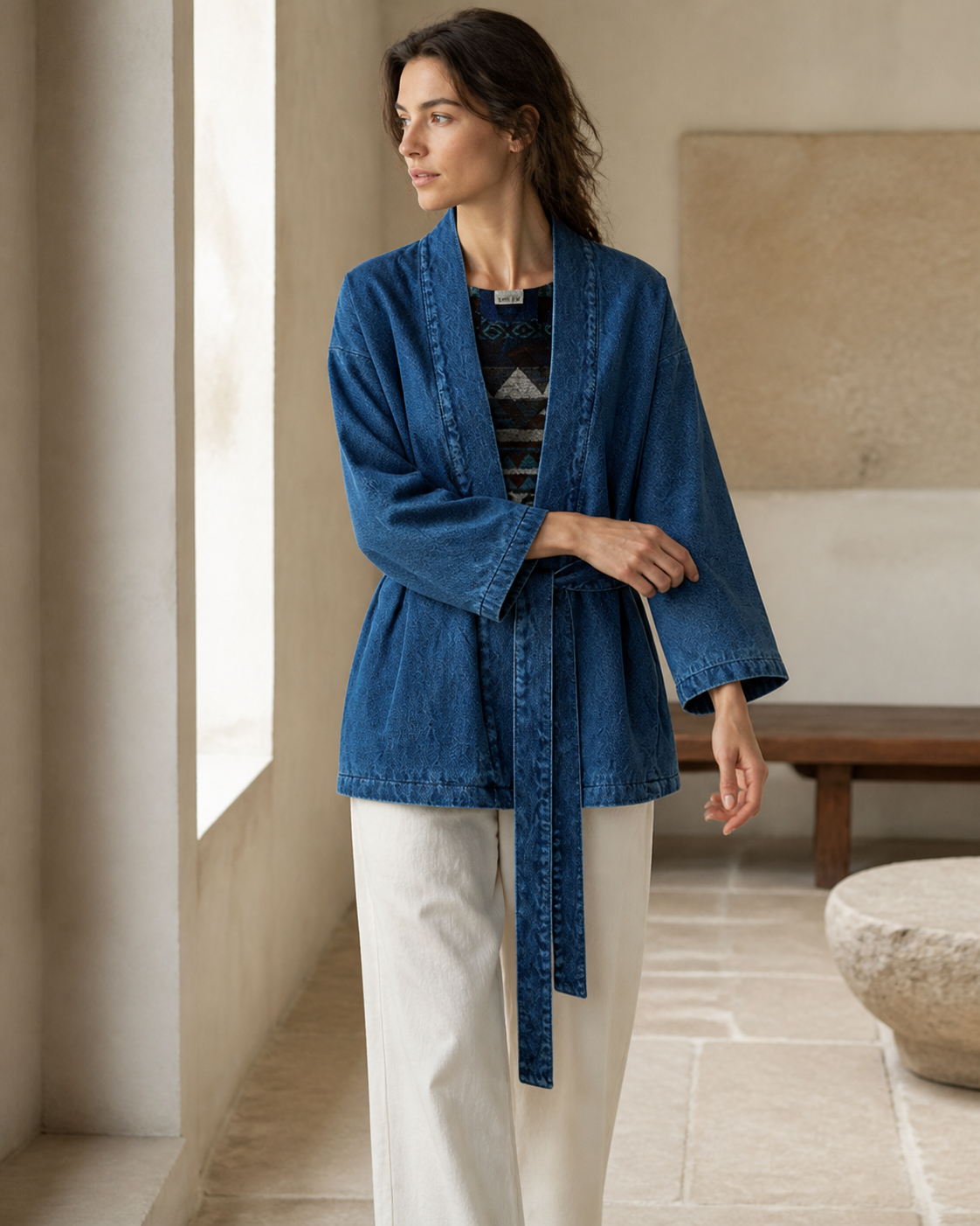 Indigo Denim Kendo Robe - Lifestyle Window