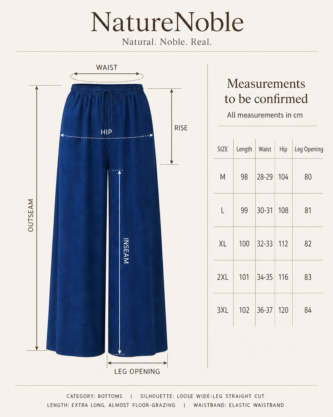 Indigo Flow Pant - Size Guide