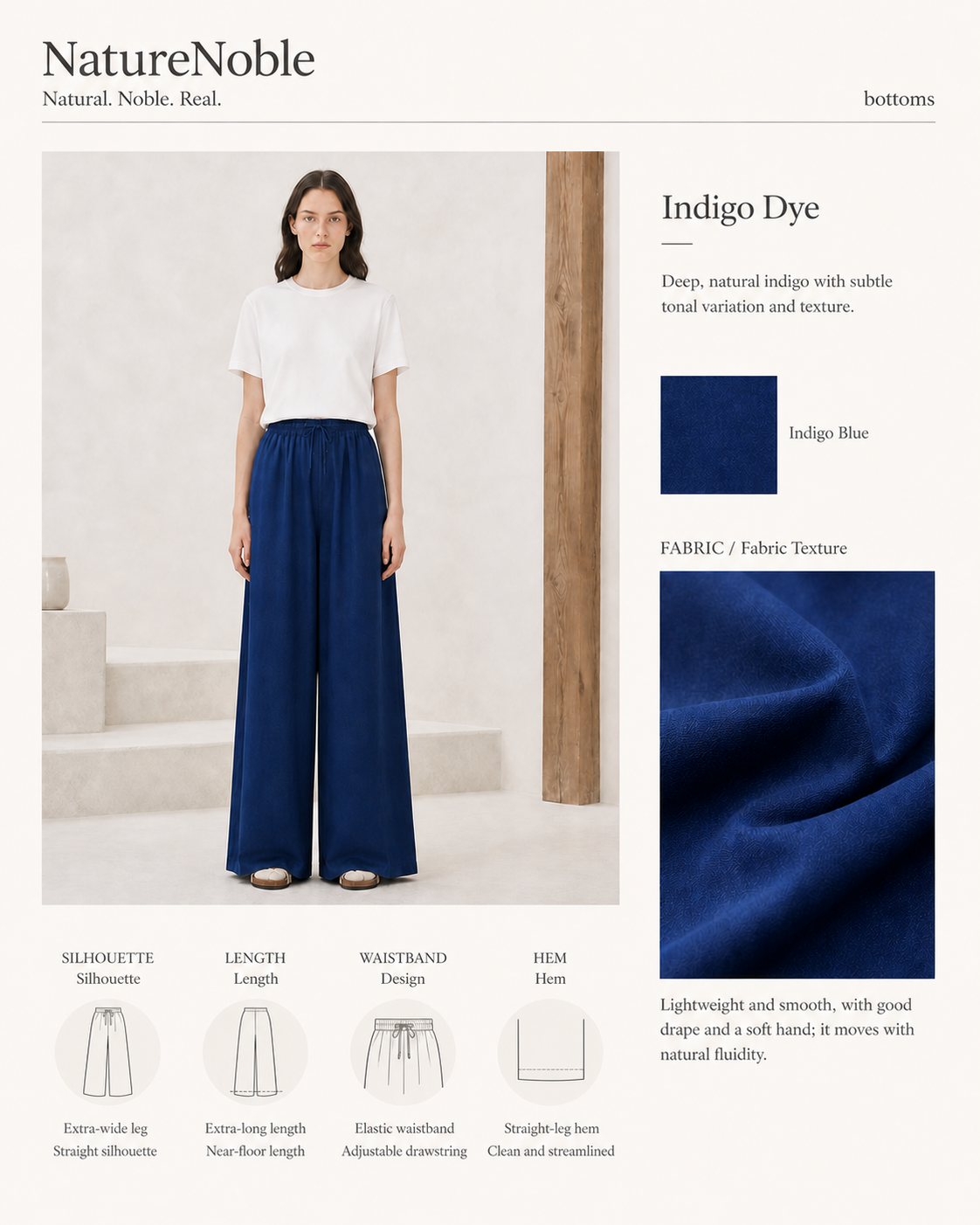 Indigo Flow Pant - Color & Technique Board