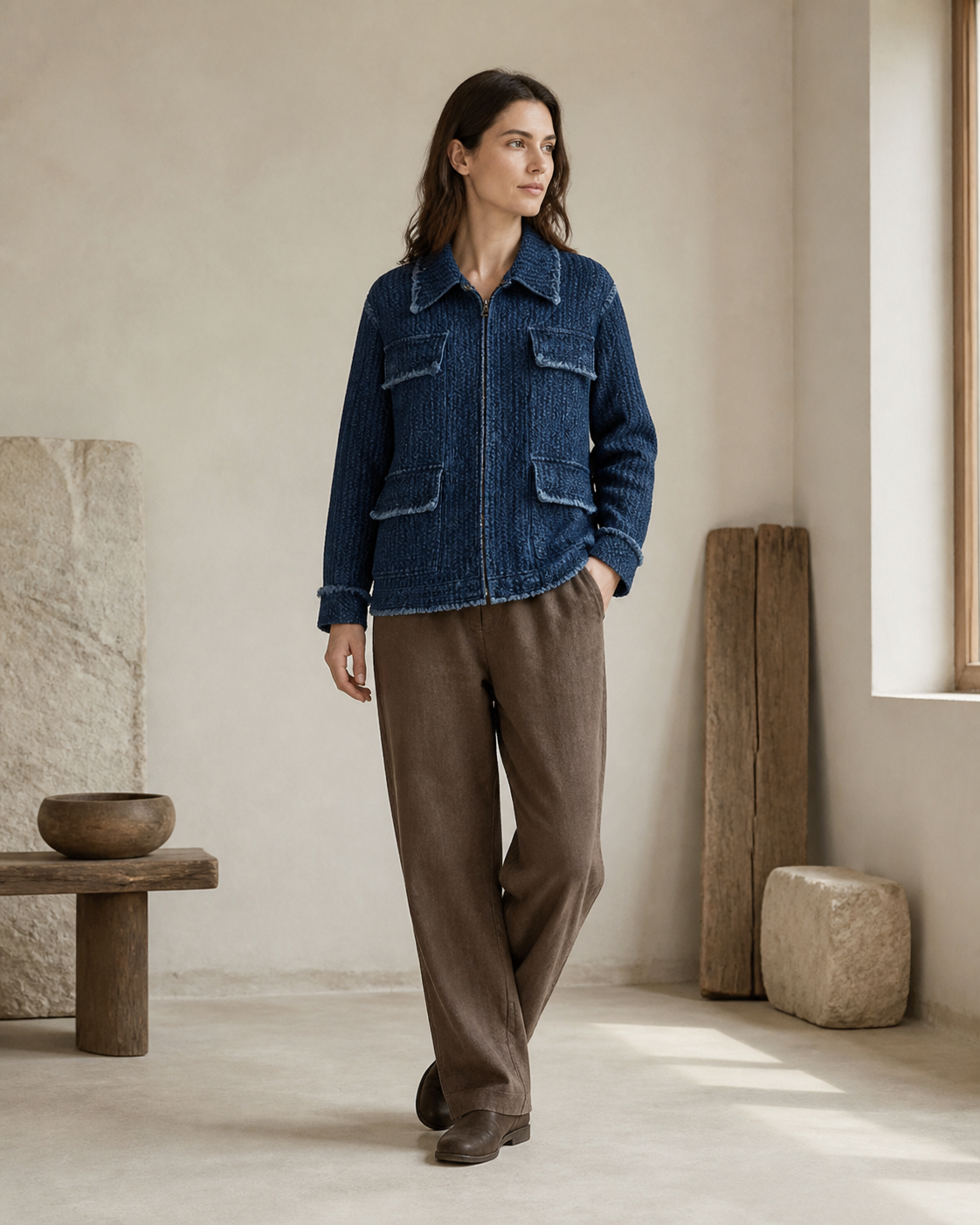 Indigo Field Jacket - Front View