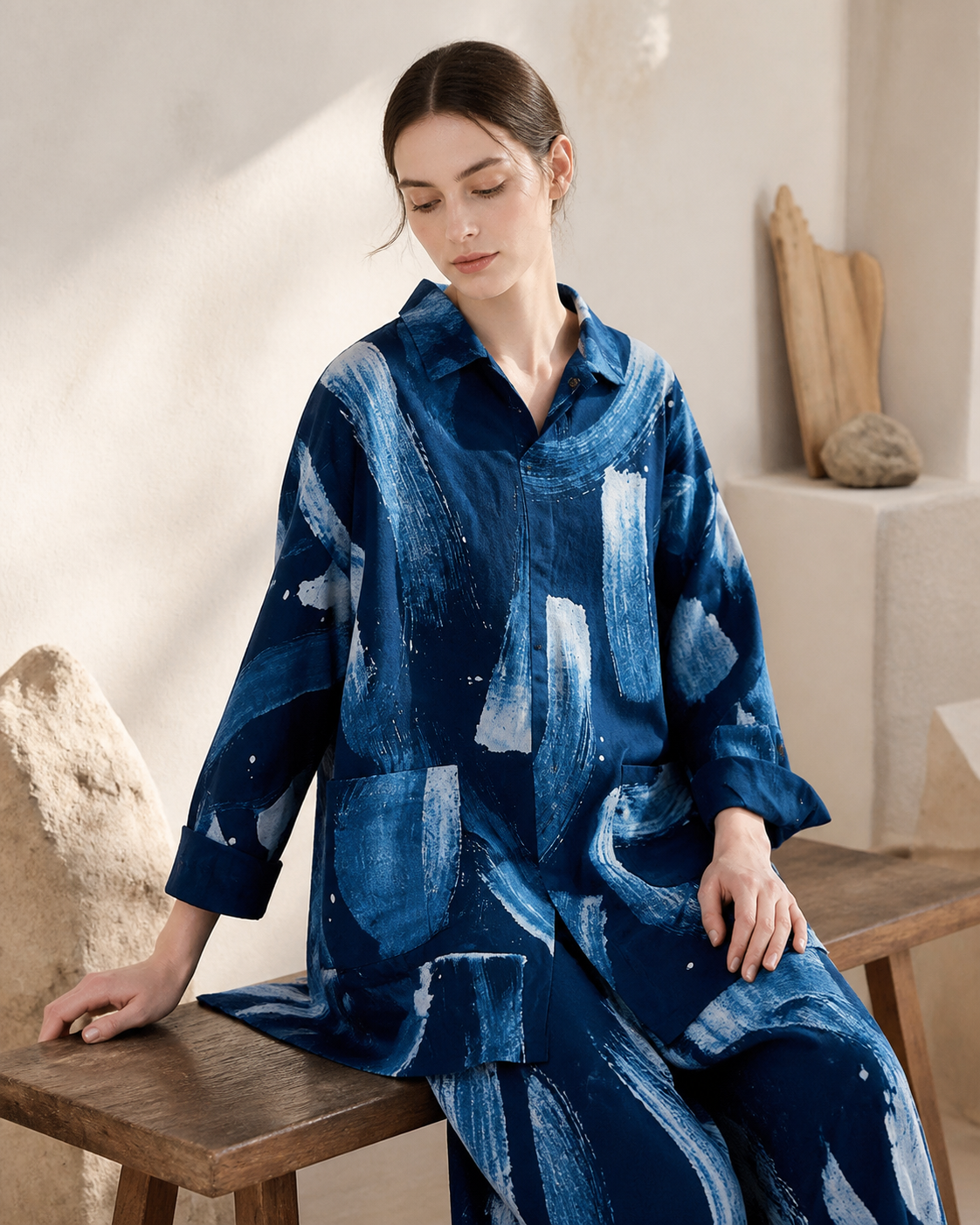 Brushstroke Shirt - Lifestyle Seated
