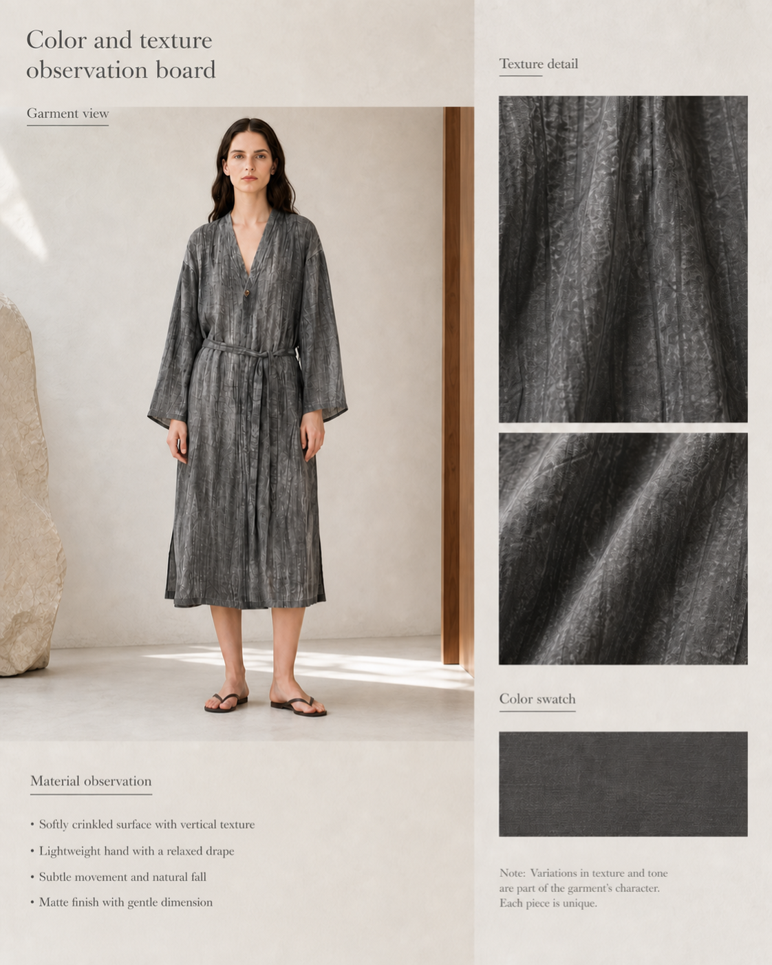 Mud Robe Coat - Color & Texture Board