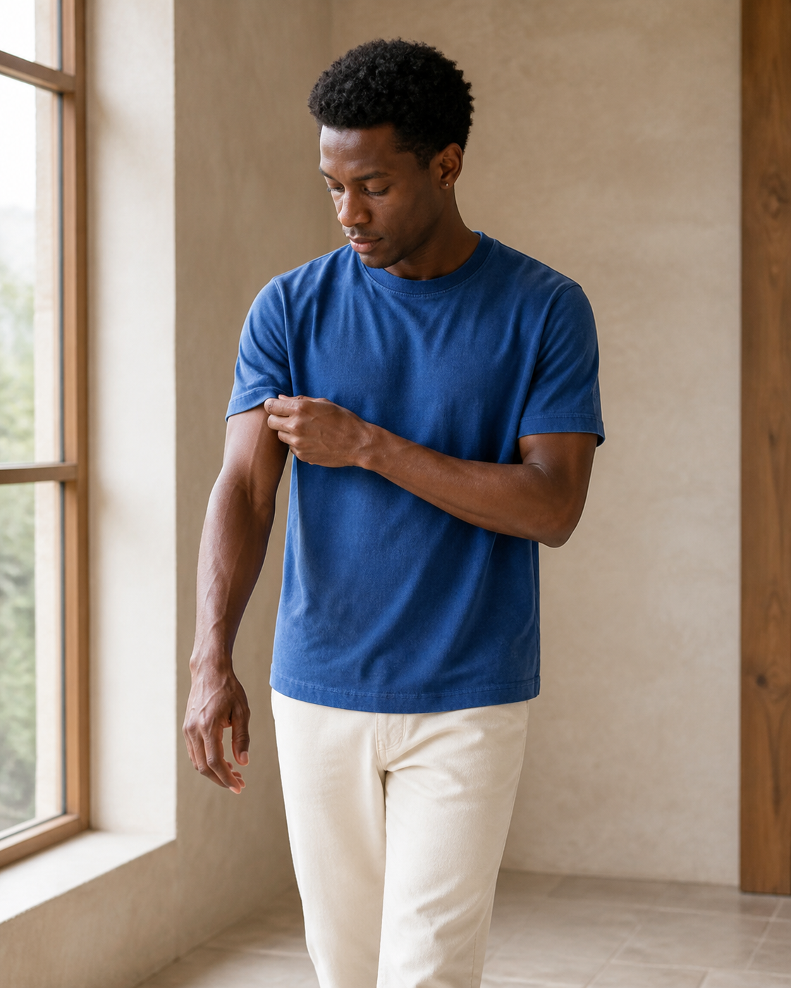 Indigo Circle Tee Color 02 - Lifestyle Window