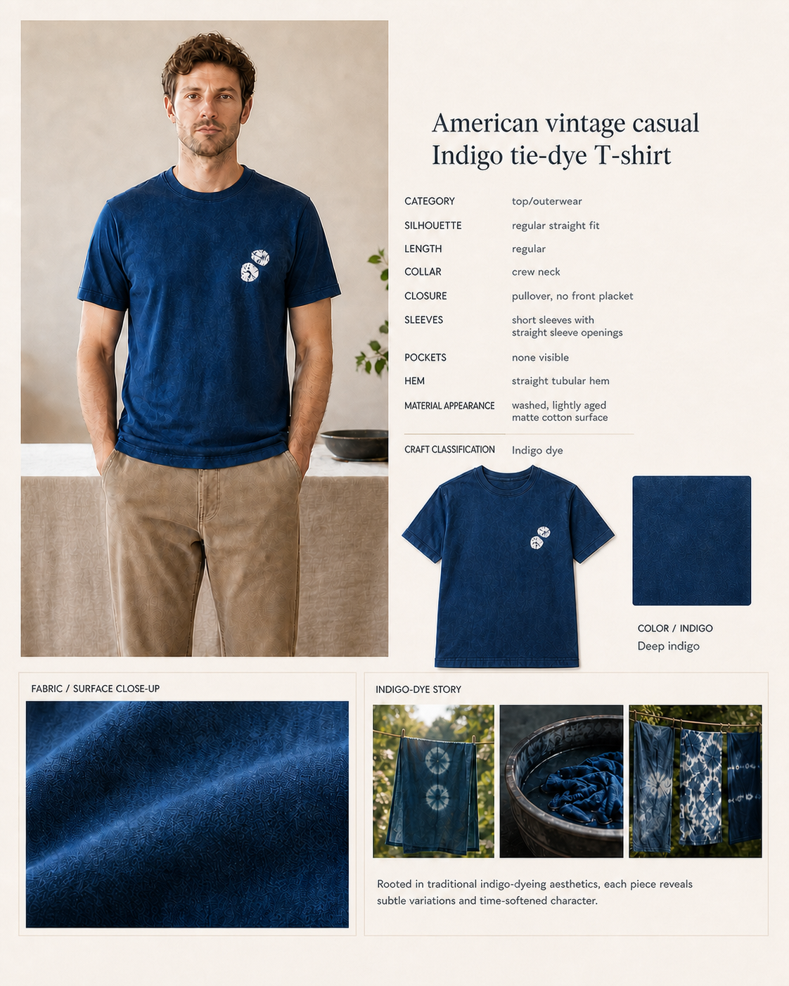 Indigo Circle Tee - Technique Board