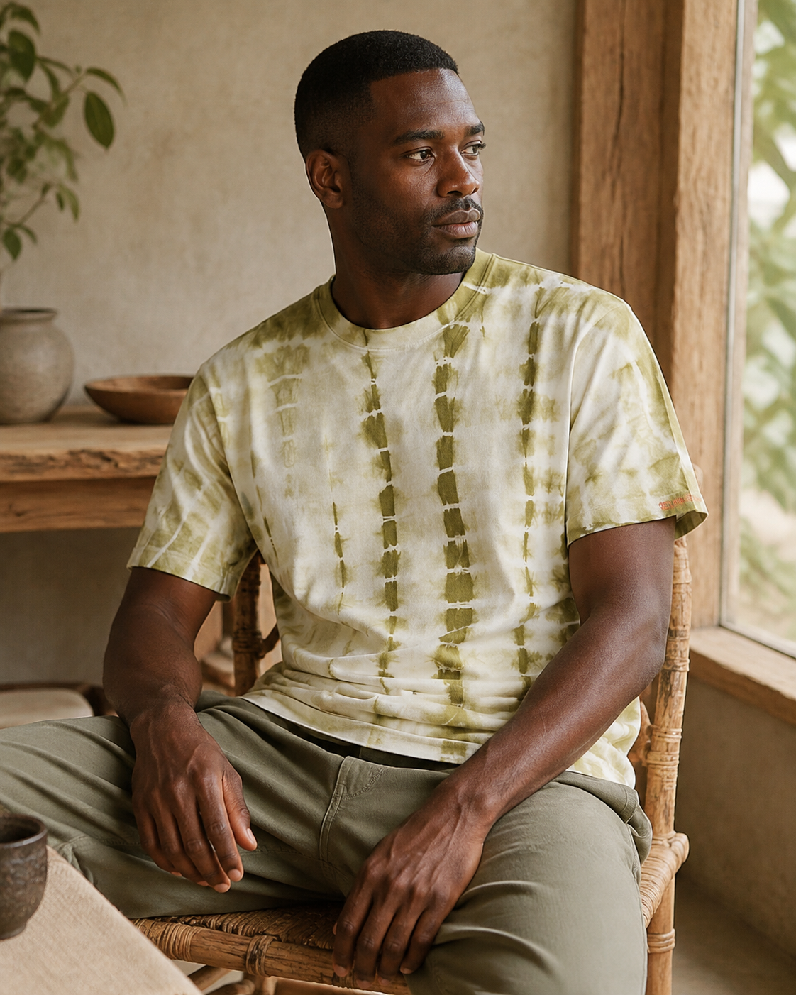 Onion Stripe Tee - Lifestyle Seated (Color 01)