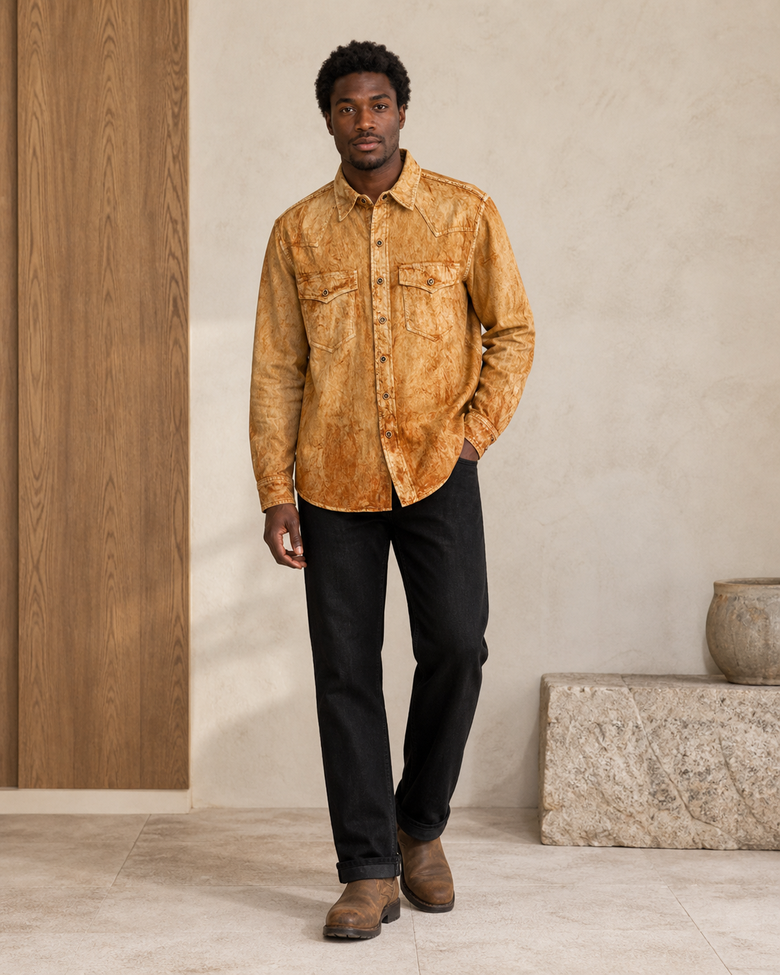 Rust Western Shirt - Front View