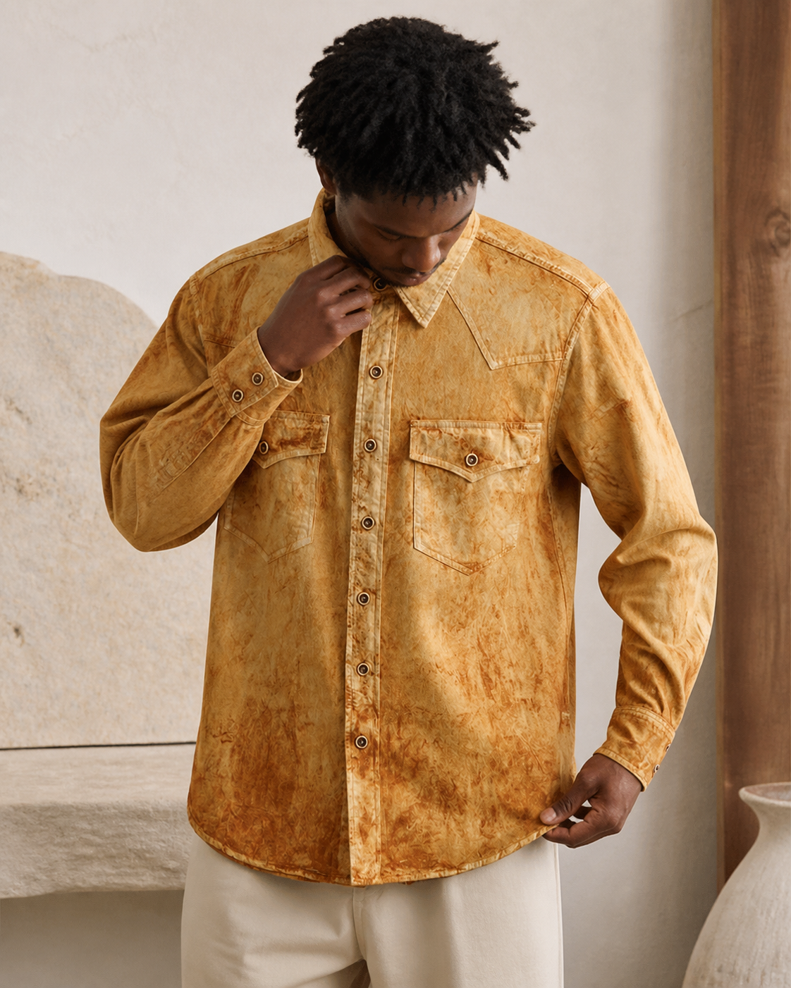 Rust Western Shirt - Lifestyle Detail