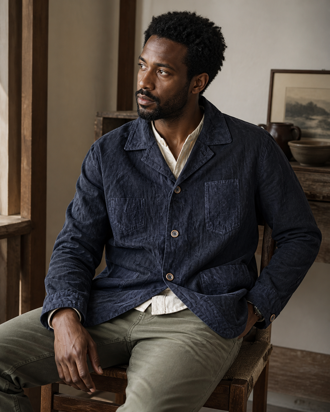 Rust Field Jacket - Lifestyle Seated (Color 01)
