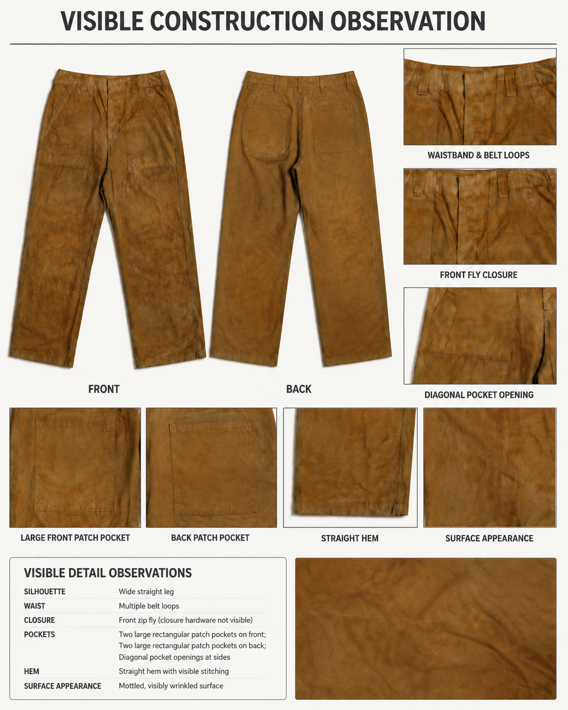 Mud Line Work Pants - Construction Detail
