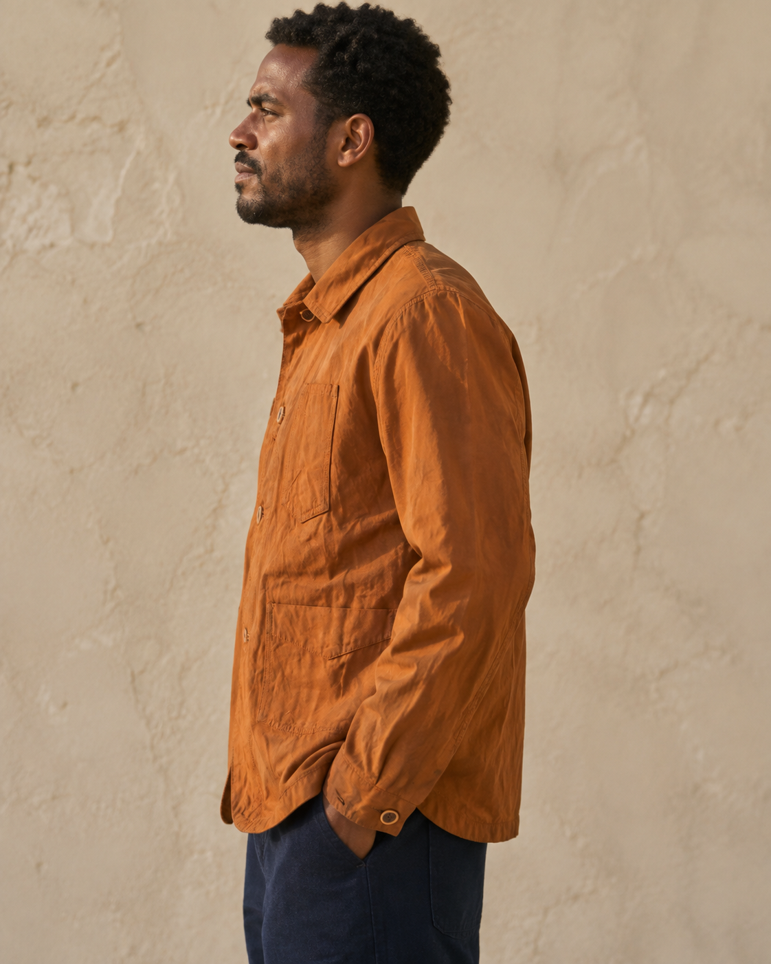 Gambiered Canvas Jacket - Side (Color 01)
