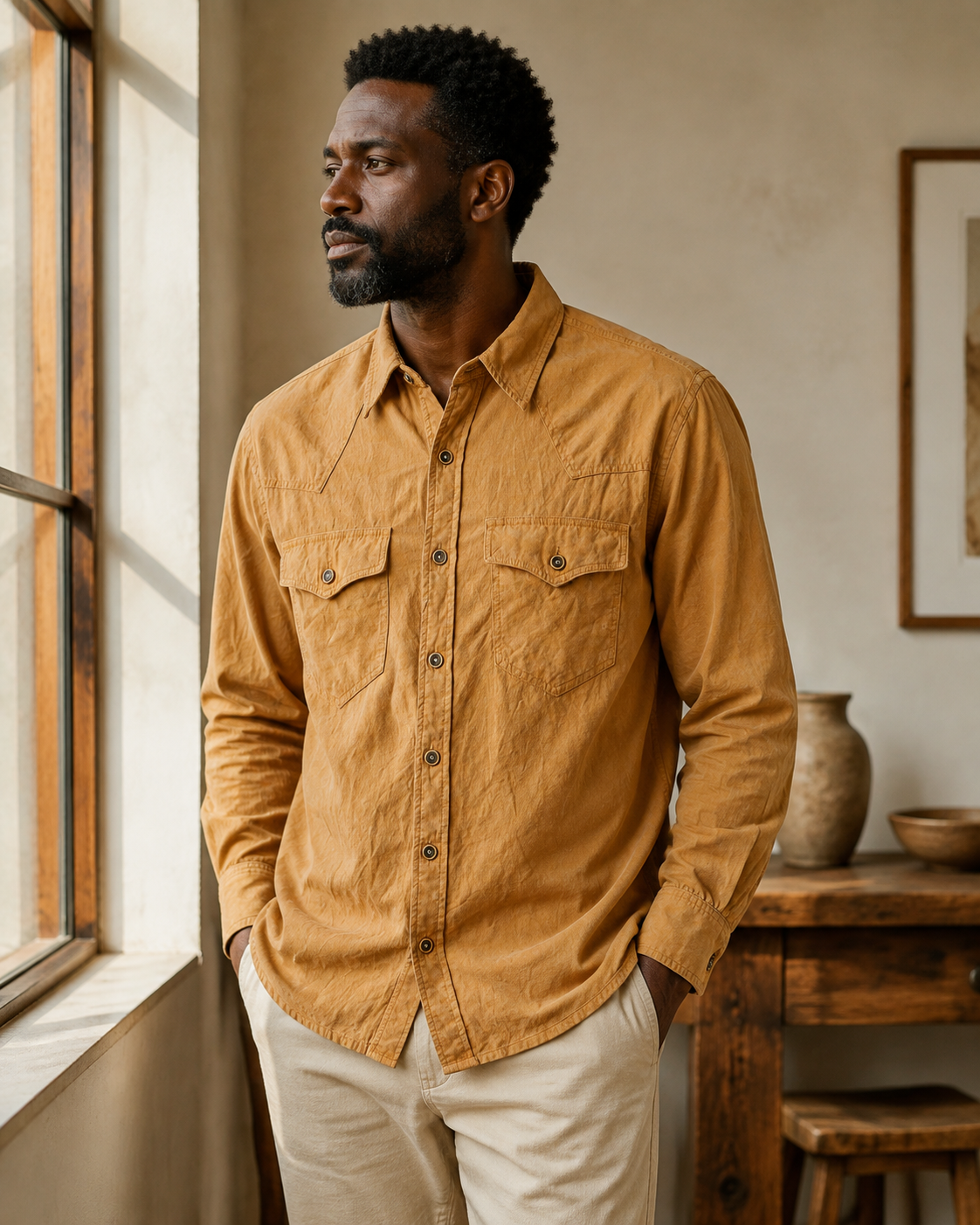 Prairie Dusk Western Shirt - Lifestyle Window