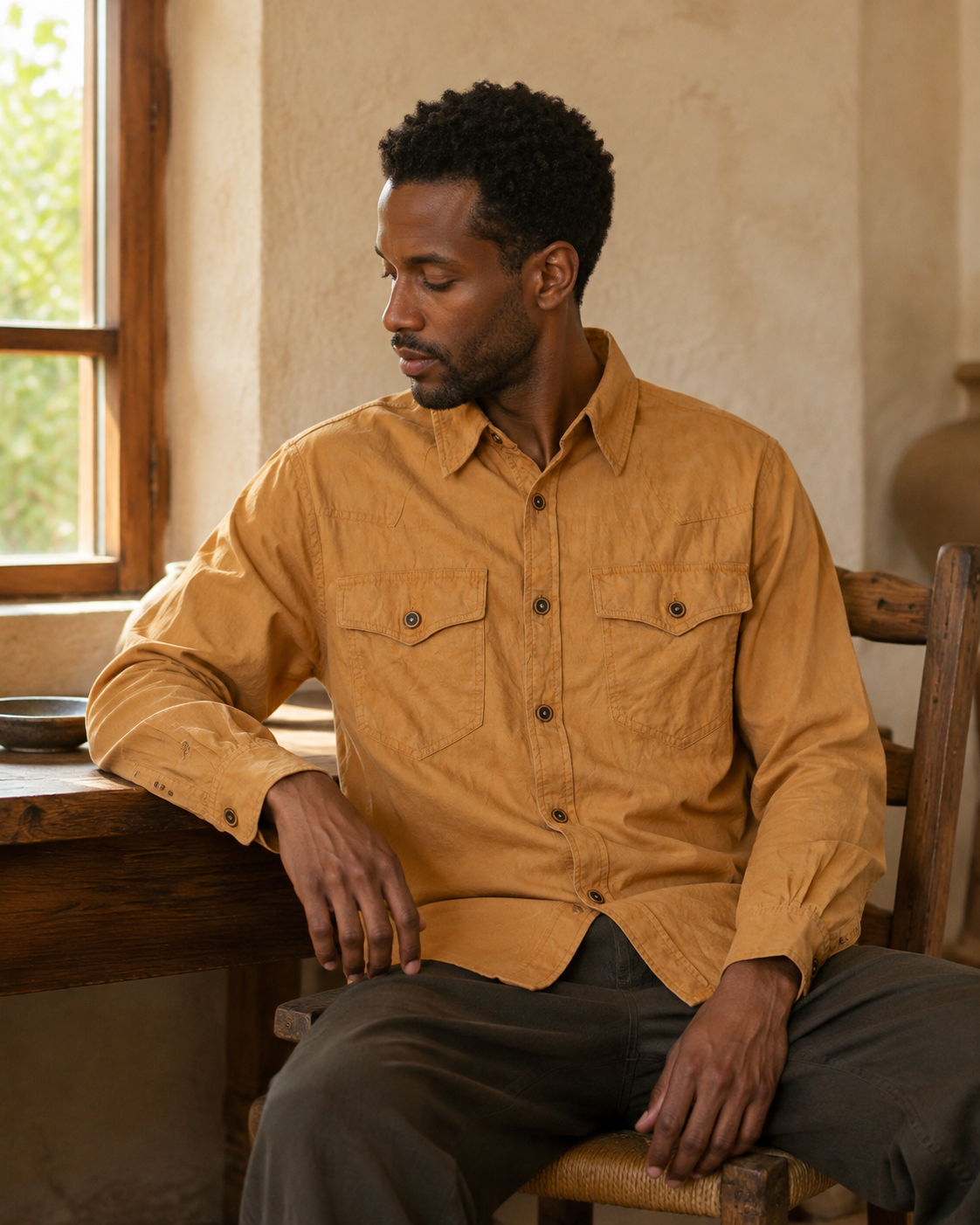 Prairie Dusk Western Shirt - Lifestyle Seated
